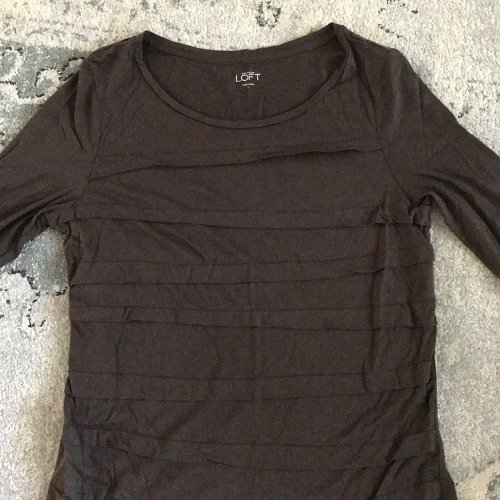 Loft ruffled long sleeve tee